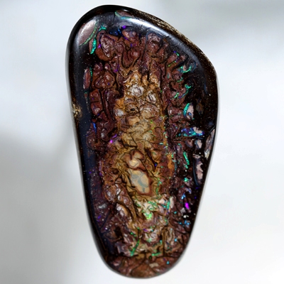 SOLID BOULDER OPAL HUGE 54ct Sparkling green and purple amongst patterned boulder opal SEE VIDEO